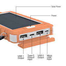 Load image into Gallery viewer, PowerUp Solar 10,000mAh Dual USB Backup Battery