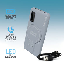 Load image into Gallery viewer, PowerMag View Wireless Charging 10,000mAh Backup Battery w/ Adjustable Stand
