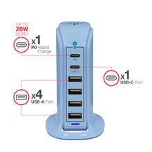 Load image into Gallery viewer, PowerUp PD Power Tower Multi Port Charging Station