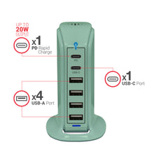 Load image into Gallery viewer, PowerUp PD Power Tower Multi Port Charging Station