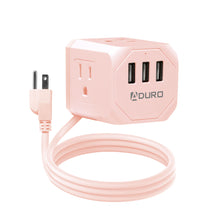 Load image into Gallery viewer, PowerUp Squared Power Strip with 3 Outlet & 3 USB Ports