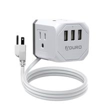 Load image into Gallery viewer, PowerUp Squared Power Strip with 3 Outlet & 3 USB Ports