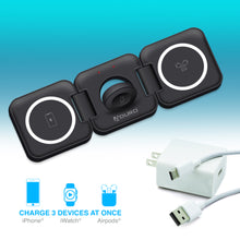 Load image into Gallery viewer, PowerUp Trinity 3 in 1 Wireless Charging Station for iPhone AirPods & iWatch