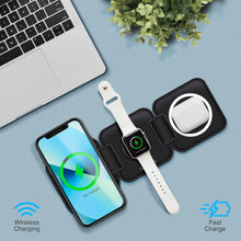 Load image into Gallery viewer, PowerUp Trinity 3 in 1 Wireless Charging Station for iPhone AirPods & iWatch