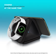 Load image into Gallery viewer, PowerUp Trinity 3 in 1 Wireless Charging Station for iPhone AirPods & iWatch
