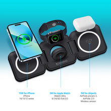 Load image into Gallery viewer, PowerUp Trinity 3 in 1 Wireless Charging Station for iPhone AirPods & iWatch