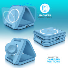 Load image into Gallery viewer, PowerUp Trinity 3 in 1 Wireless Charging Station for iPhone AirPods & iWatch