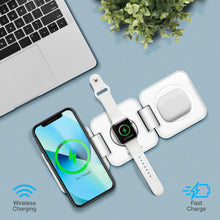 Load image into Gallery viewer, PowerUp Trinity 3 in 1 Wireless Charging Station for iPhone AirPods & iWatch