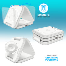 Load image into Gallery viewer, PowerUp Trinity 3 in 1 Wireless Charging Station for iPhone AirPods & iWatch