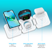 Load image into Gallery viewer, PowerUp Trinity 3 in 1 Wireless Charging Station for iPhone AirPods & iWatch