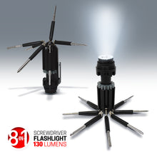 Load image into Gallery viewer, WorkSpace 8-in-1 Multi-Tool Screwdriver Flashlight