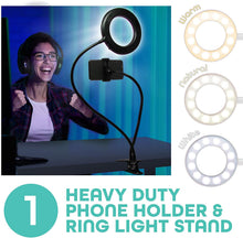 Load image into Gallery viewer, U-Stream Selfie Studio Gift Set w/ Ring Light, Clip Light & LED Light Strip