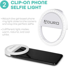 Load image into Gallery viewer, U-Stream Selfie Studio Gift Set w/ Ring Light, Clip Light & LED Light Strip