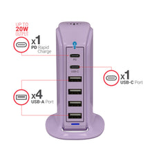 Load image into Gallery viewer, PowerUp PD Power Tower Multi Port Charging Station
