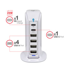 Load image into Gallery viewer, PowerUp PD Power Tower Multi Port Charging Station

