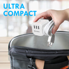Load image into Gallery viewer, PowerUp Squared Power Strip with 3 Outlet &amp; 3 USB Ports
