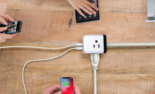 Load image into Gallery viewer, PowerUp Squared Power Strip with 3 Outlet &amp; 3 USB Ports

