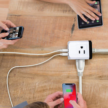 Load image into Gallery viewer, PowerUp Squared Power Strip with 3 Outlet &amp; 3 USB Ports
