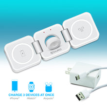 Load image into Gallery viewer, PowerUp Trinity 3 in 1 Wireless Charging Station for iPhone AirPods &amp; iWatch
