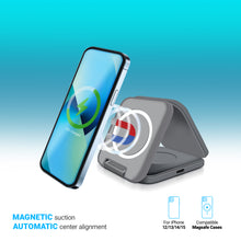 Load image into Gallery viewer, PowerUp Trinity 3 in 1 Wireless Charging Station for iPhone AirPods &amp; iWatch

