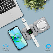 Load image into Gallery viewer, PowerUp Trinity 3 in 1 Wireless Charging Station for iPhone AirPods &amp; iWatch
