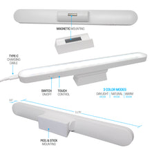 Load image into Gallery viewer, 2 Pack Universal Portable, Tilting, Dimmable Rechargeable Light Bars
