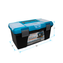 Load image into Gallery viewer, WorkSpace 16" Tool Box with Inner Tray &amp; Lid Storage
