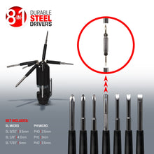 Load image into Gallery viewer, WorkSpace 8-in-1 Multi-Tool Screwdriver Flashlight
