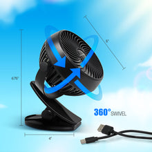 Load image into Gallery viewer, LuxBreeze Rechargeable Cordless Portable Fan w/ Clip-On Feature
