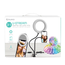 Load image into Gallery viewer, U-Stream Selfie Studio Gift Set w/ Ring Light, Clip Light &amp; LED Light Strip
