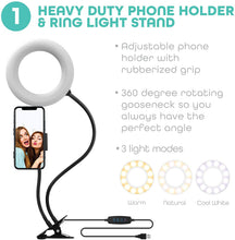 Load image into Gallery viewer, U-Stream Selfie Studio Gift Set w/ Ring Light, Clip Light &amp; LED Light Strip
